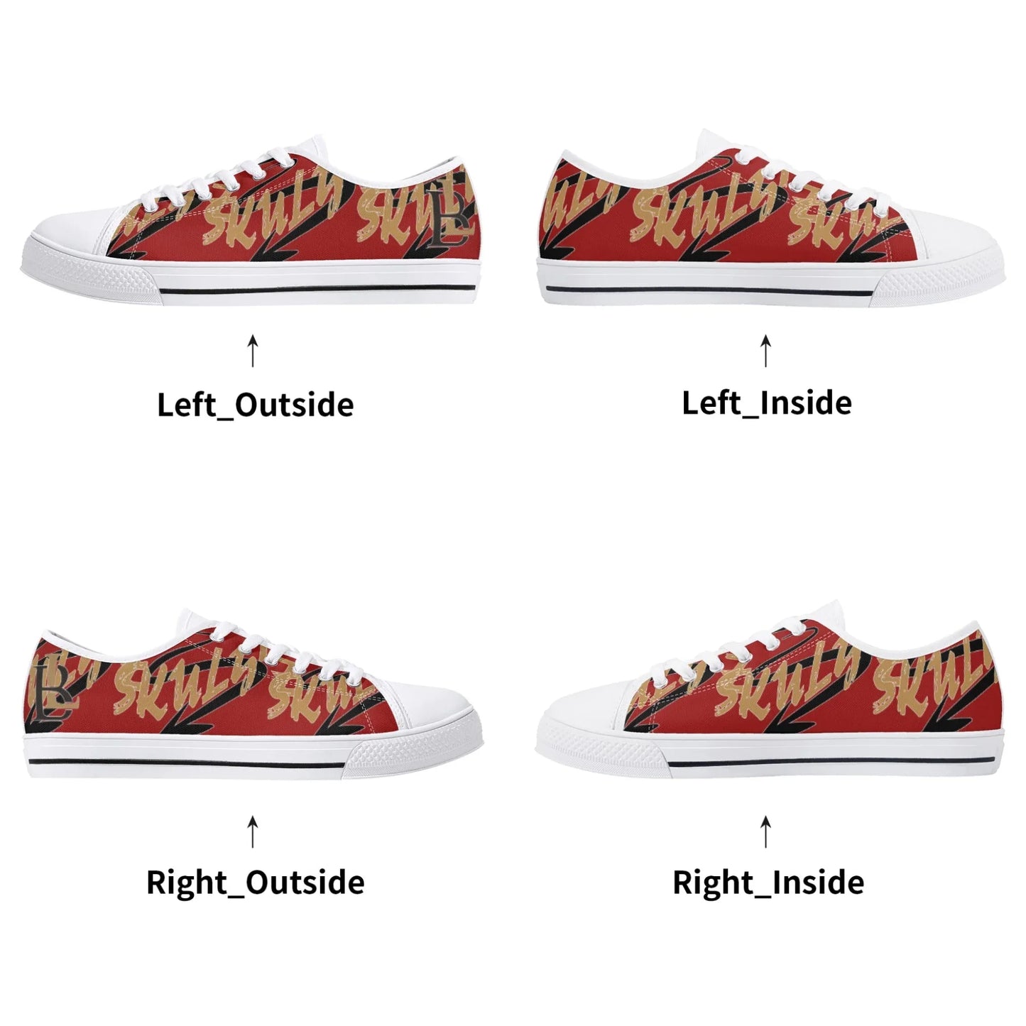 Skulyz Women’s Venom Red Low-Top Sneakers - Bloodline Streetwear LLC