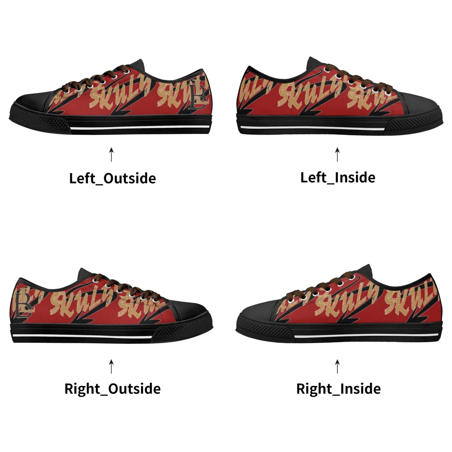Skulyz Men’s Venom Red Low-Top Sneakers - Bloodline Streetwear LLC