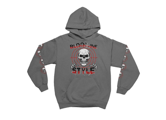 Bloodline Style Skull Hooded Sweatshirt - Bloodline Streetwear LLC