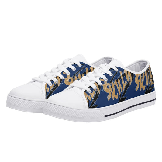 Skulyz Women’s Venom Blue Low-Top Sneakers - Bloodline Streetwear LLC