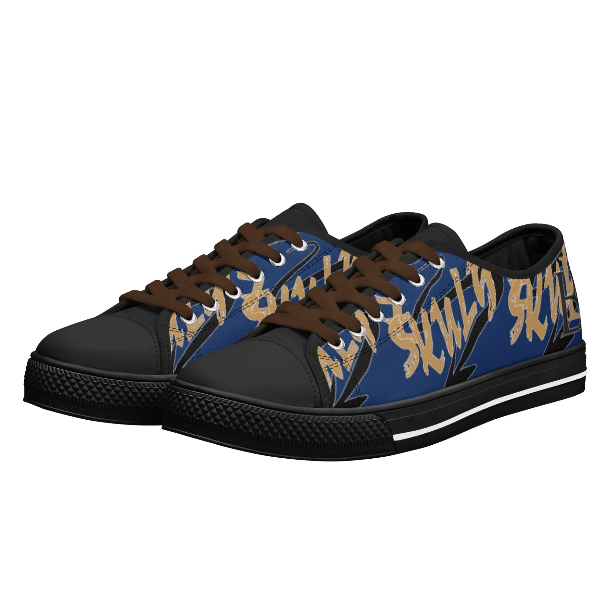 Skulyz Men’s Venom Blue Low-Top Sneakers - Bloodline Streetwear LLC