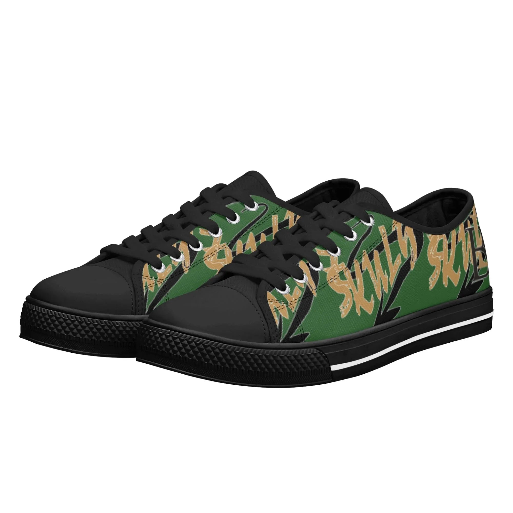 Skulyz Women’s Venom Green Low-Top Sneakers - Bloodline Streetwear LLC