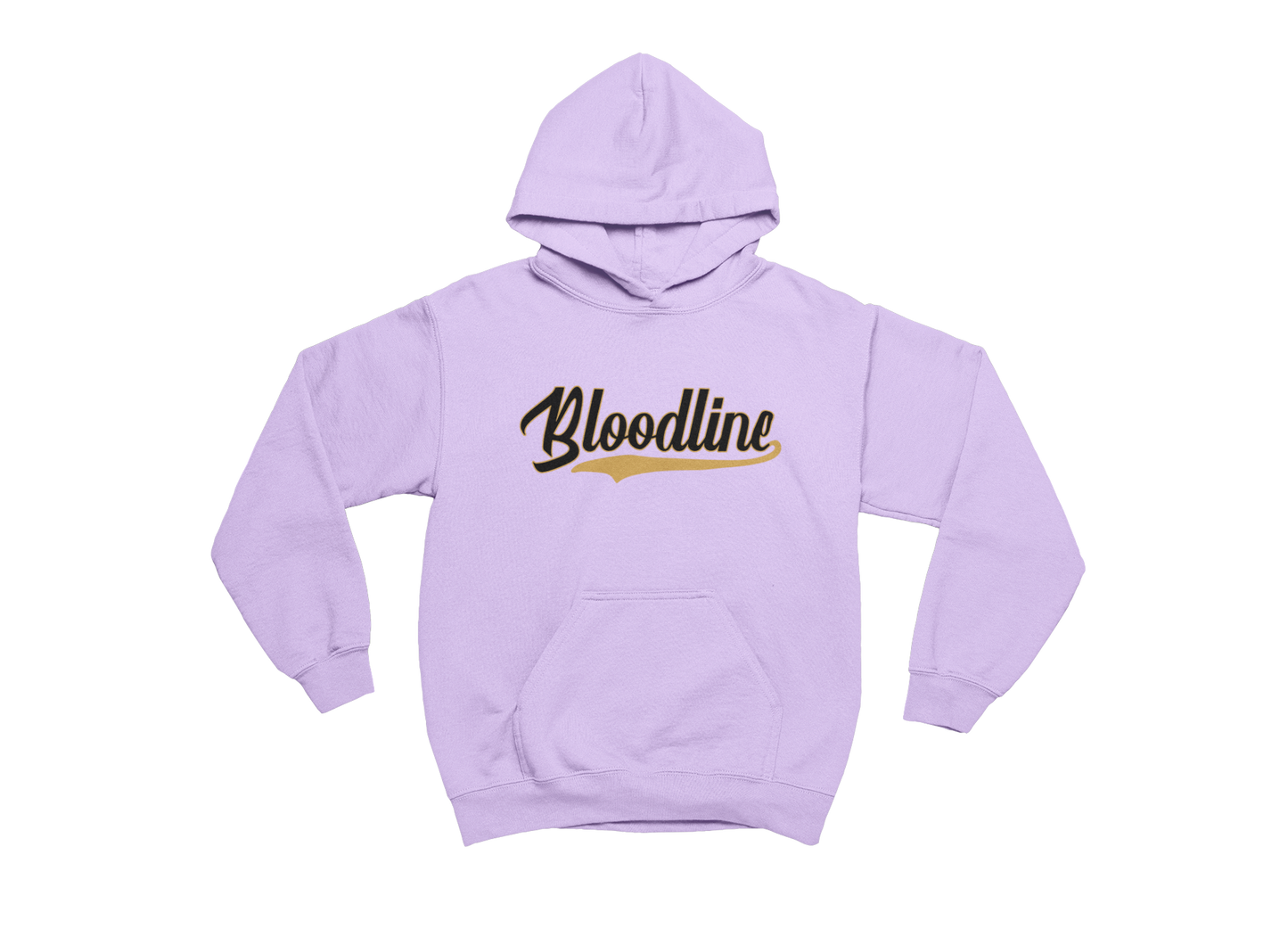Orchid hoodie with 'Bloodline' text on a white background