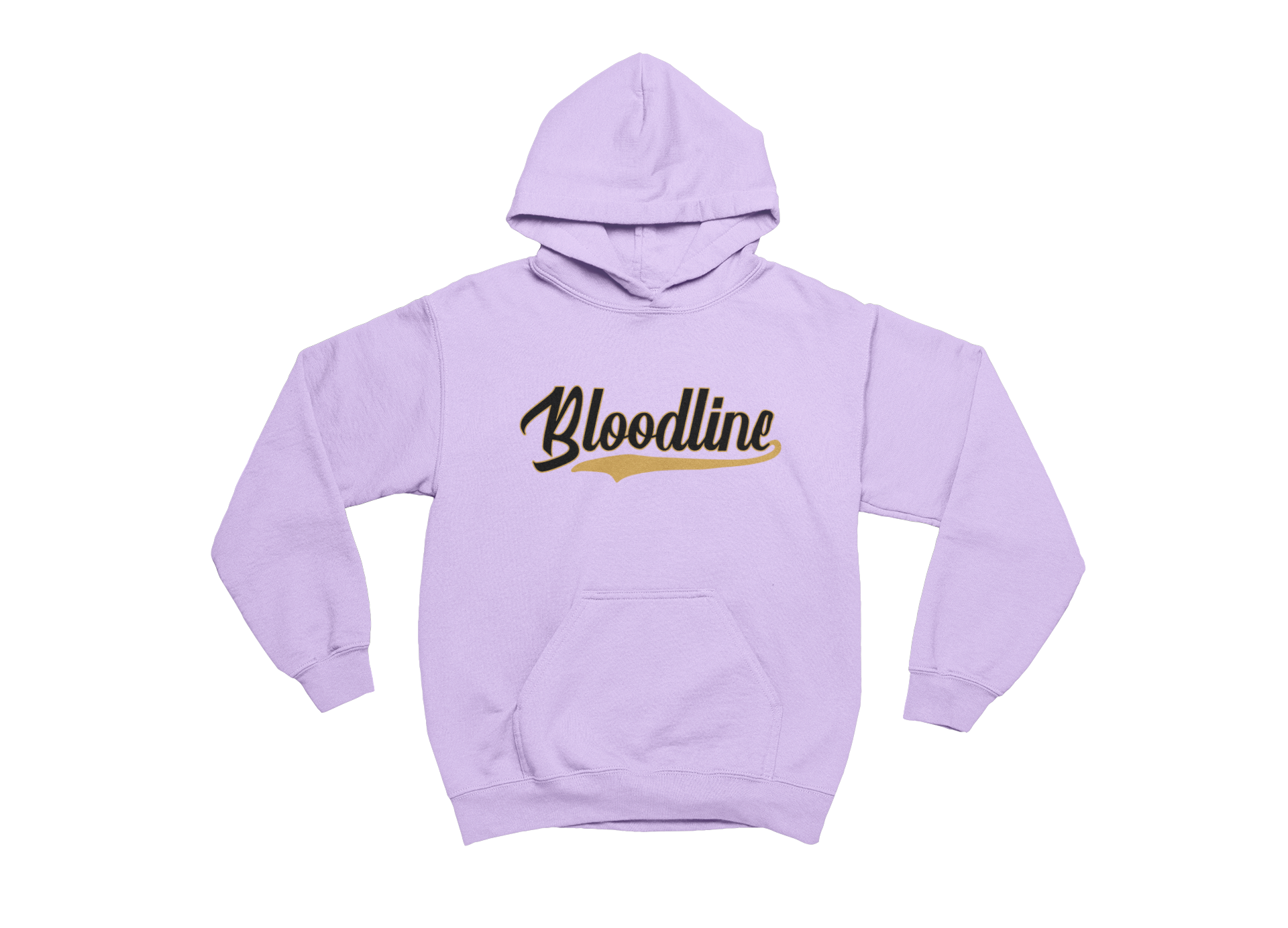 Orchid hoodie with 'Bloodline' text on a white background
