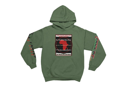 kiwi hoodie with graphic design on a white background