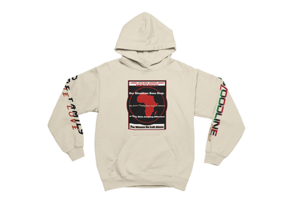 sand dune hoodie with graphic designs on a white background