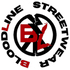 Circular logo with 'Bloodline Streetwear' text and red and black design elements on a white background