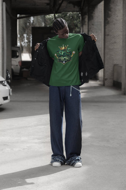 Person wearing a black sweatshirt with 'Savage' graphic and dark pants in an urban setting.