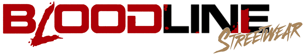 Bloodline Streetwear logo with red, black, and gold text.