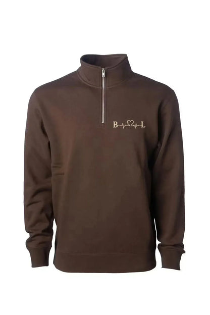 Loyalty Over Everything Qtr Zip-Brown