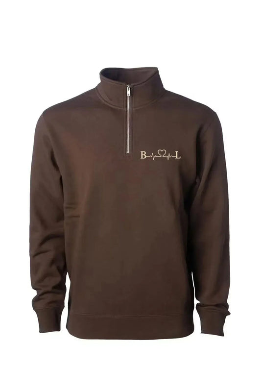 Loyalty Over Everything Qtr Zip-Brown