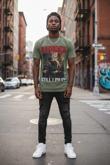 Still I Pray Graphic Tee – Men's Solo Shot – Harsh Reality Collection by Bloodline Streetwear
